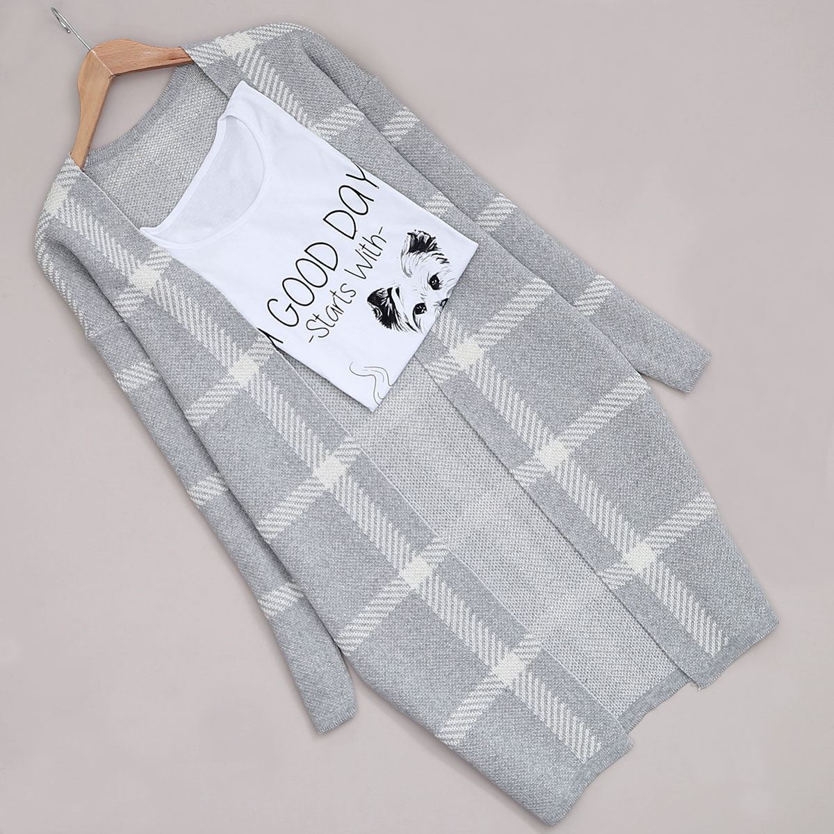 Gri Uzun Hırka HRK125