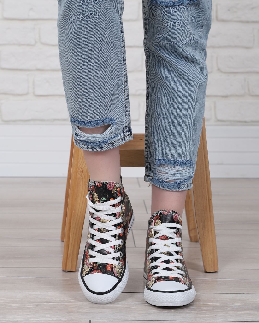 Siyah Desenli Ayakkabı AYK225