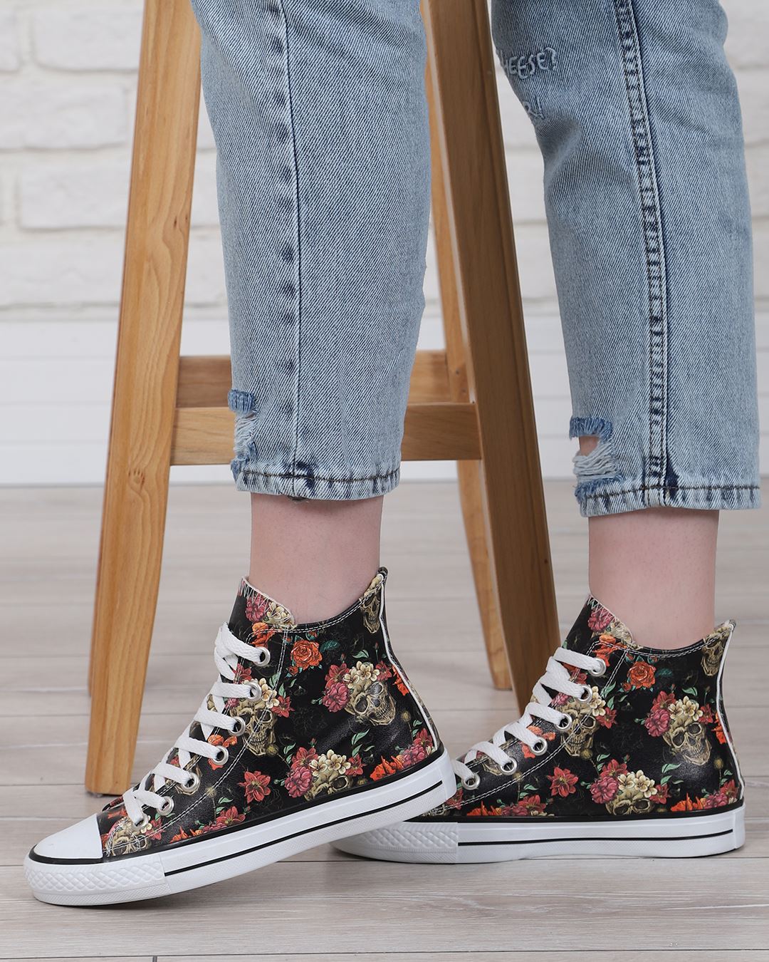 Siyah Desenli Ayakkabı AYK225