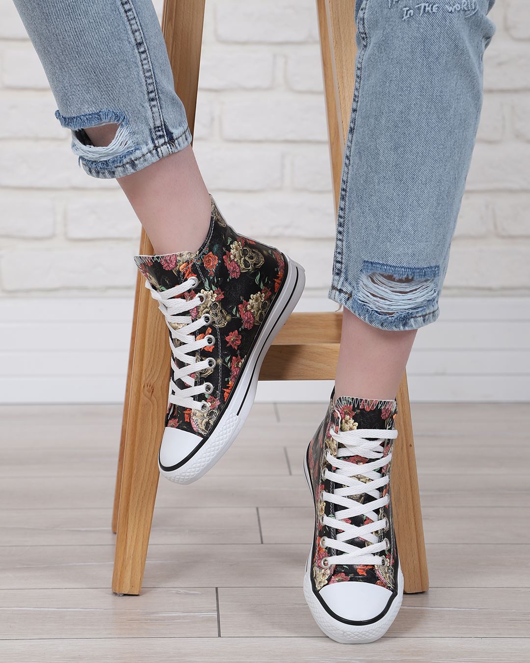 Siyah Desenli Ayakkabı AYK225