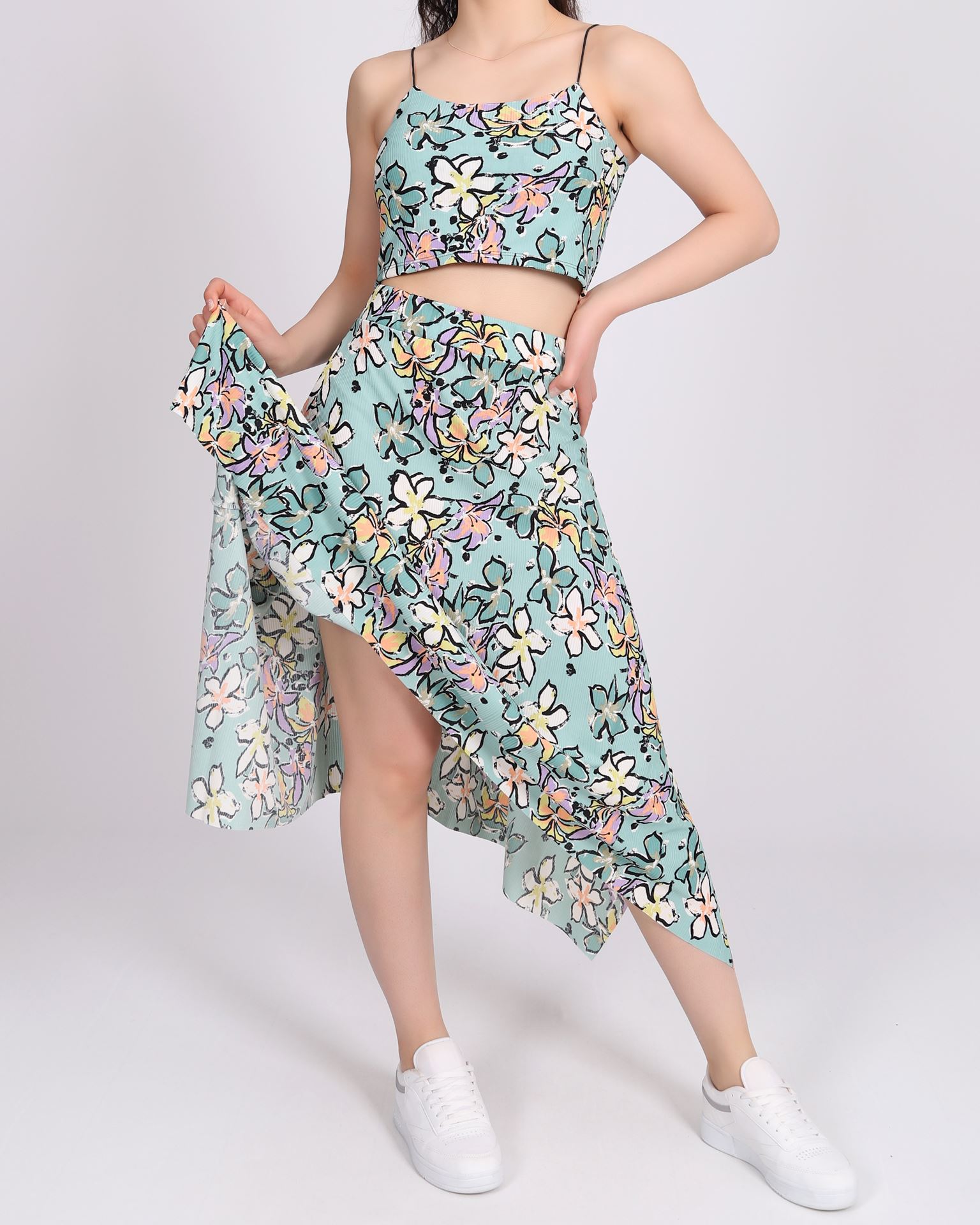 Crop Bluz Etek Takım TKM1842