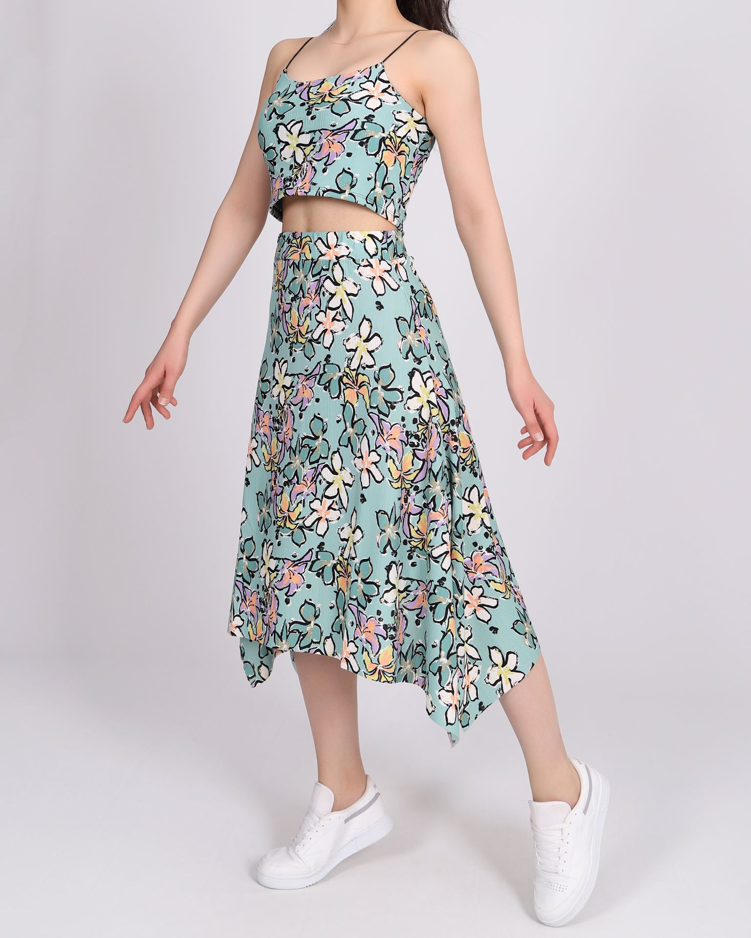 Crop Bluz Etek Takım TKM1842