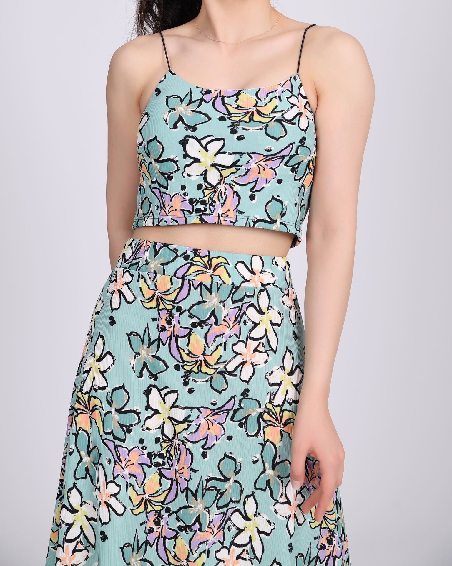 Crop Bluz Etek Takım TKM1842