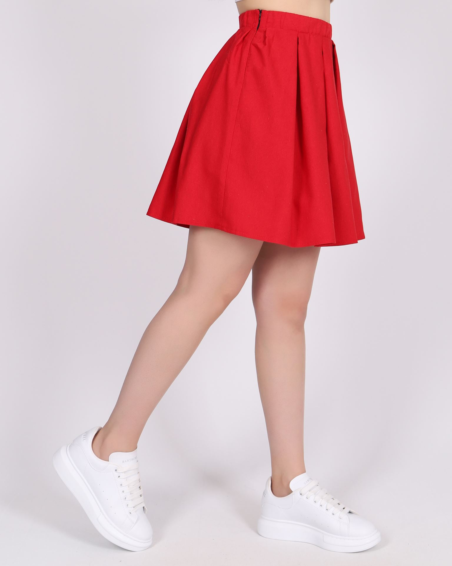 Kırmızı Kısa Kloş Etek ETK129