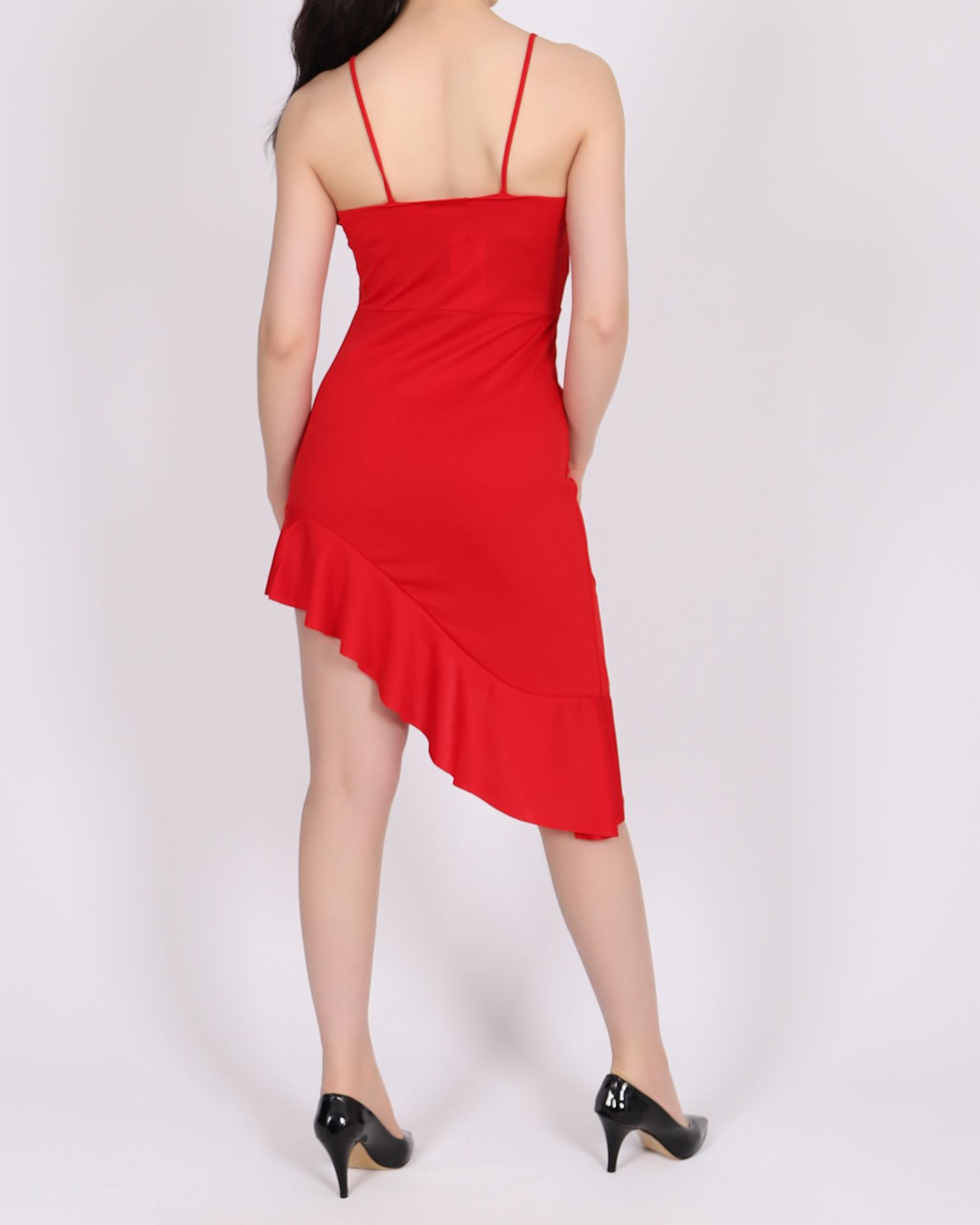 Kırmızı Askılı Elbise ELB757