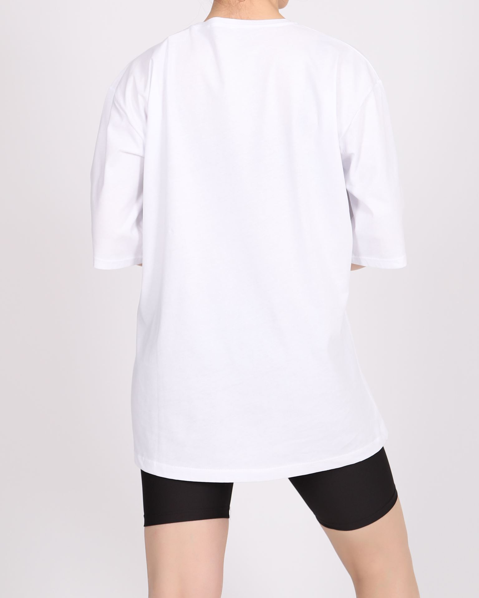 Beyaz Baskılı Duble Kol T-shirt TSH280