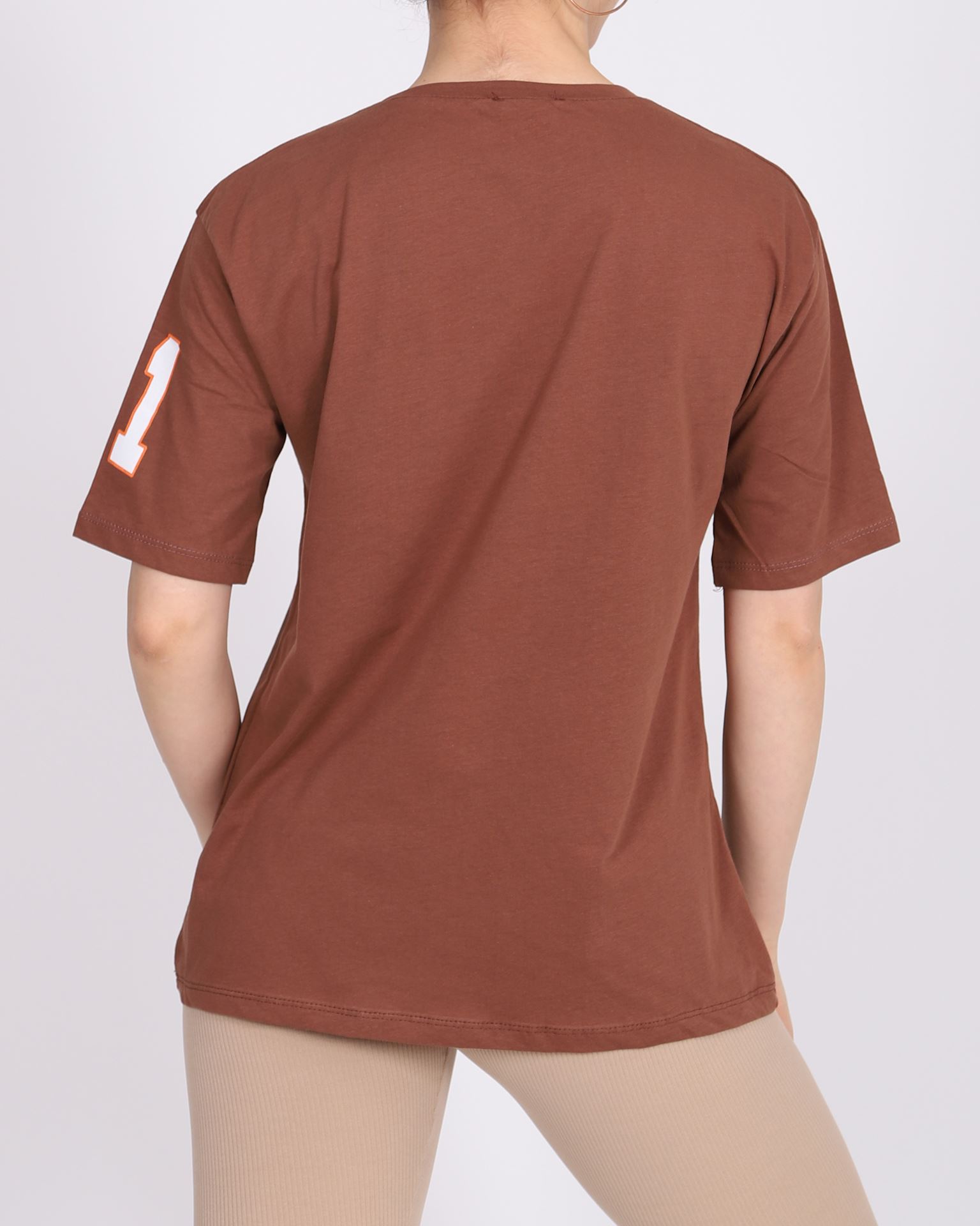 Kahverengi Baskılı T-shirt TSH288