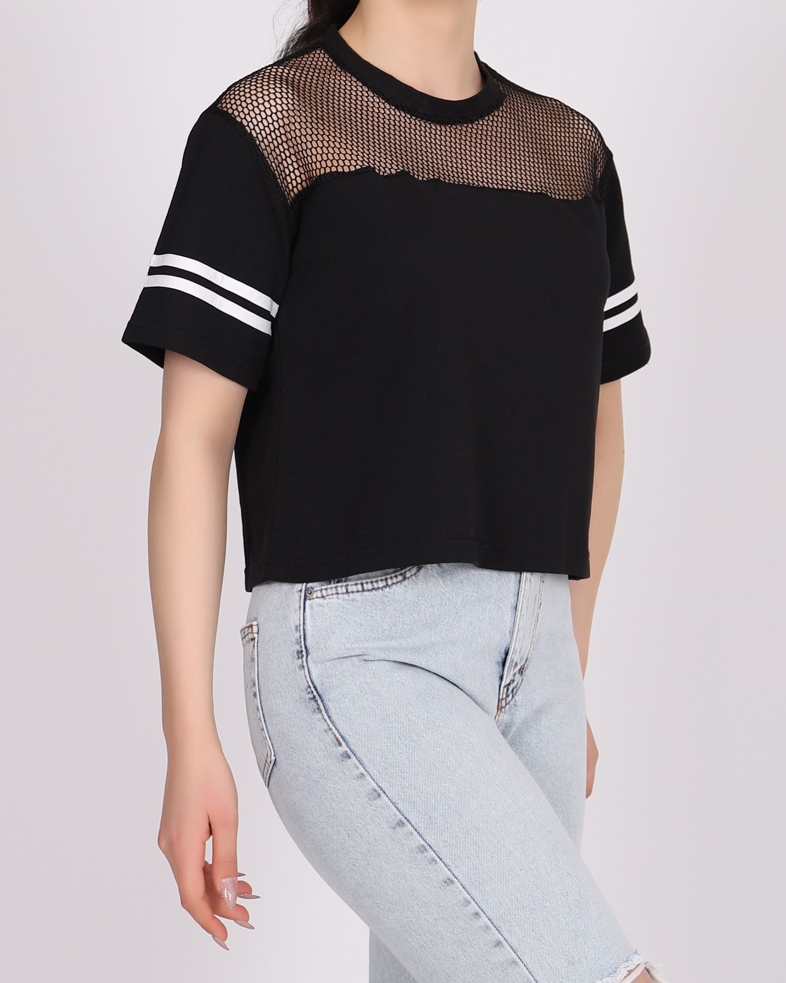 Siyah Fileli T-shirt TSH289