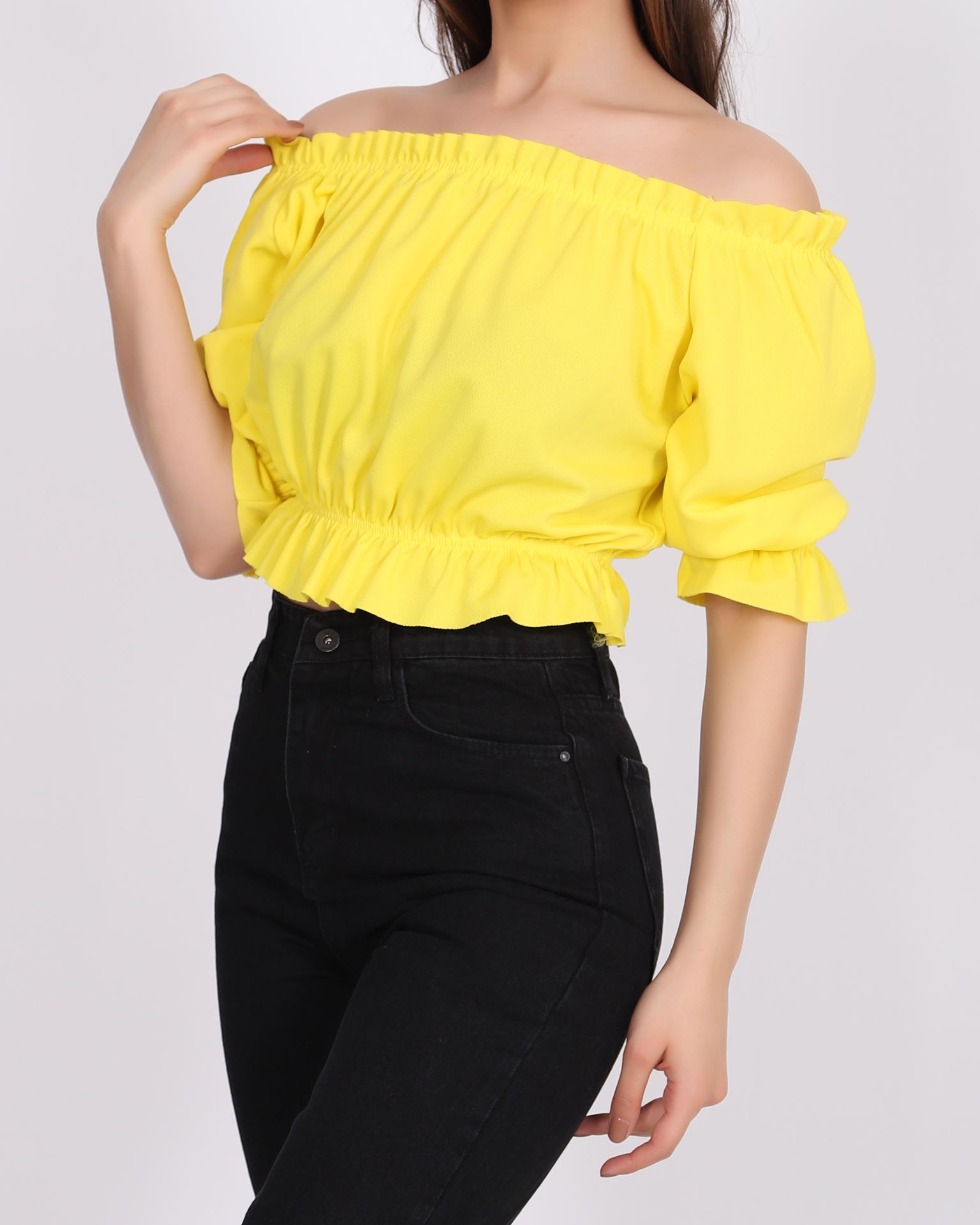 Madonna Yaka Sarı Bluz BLZ152