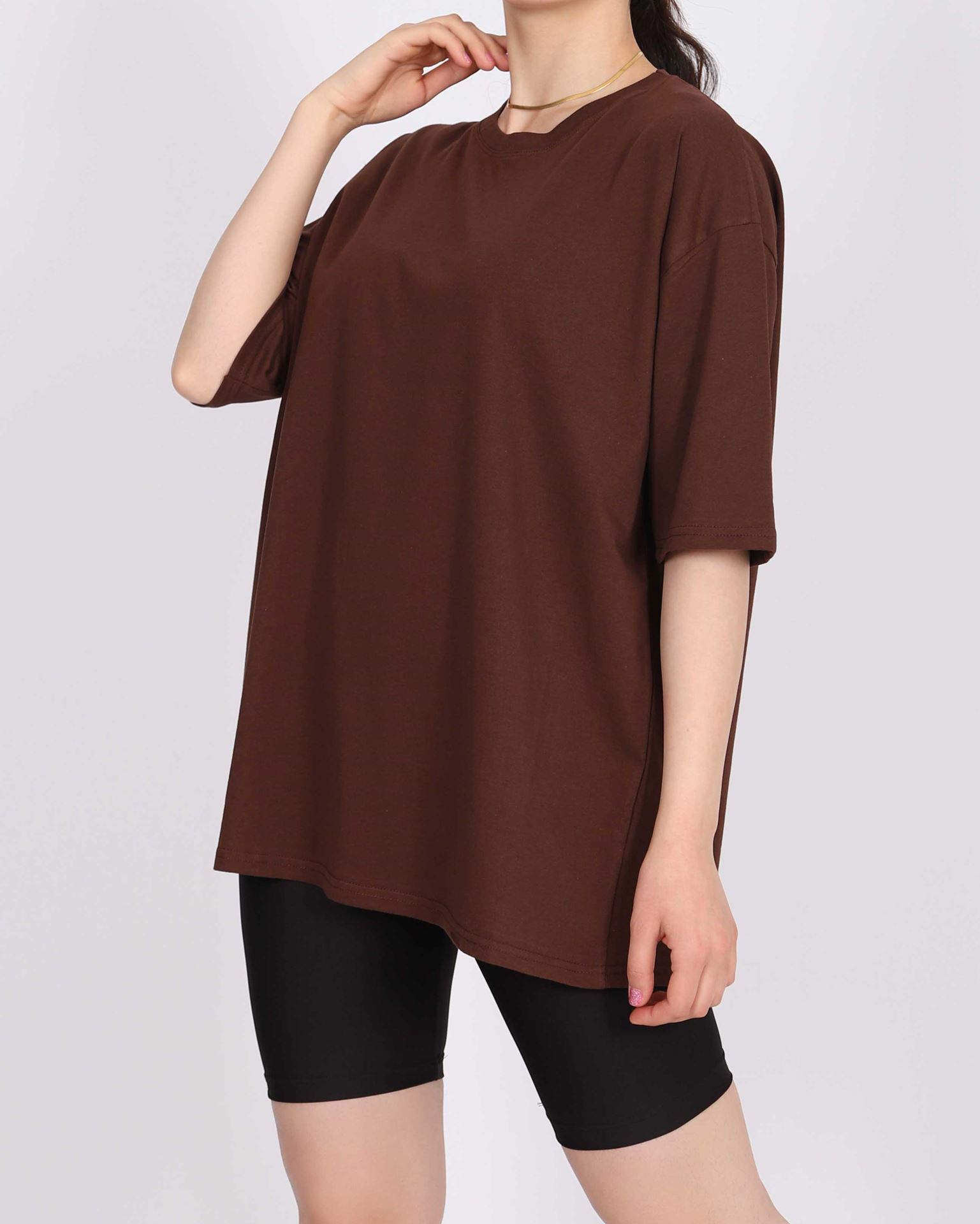 Kahverengi Oversize T-shirt TSH302