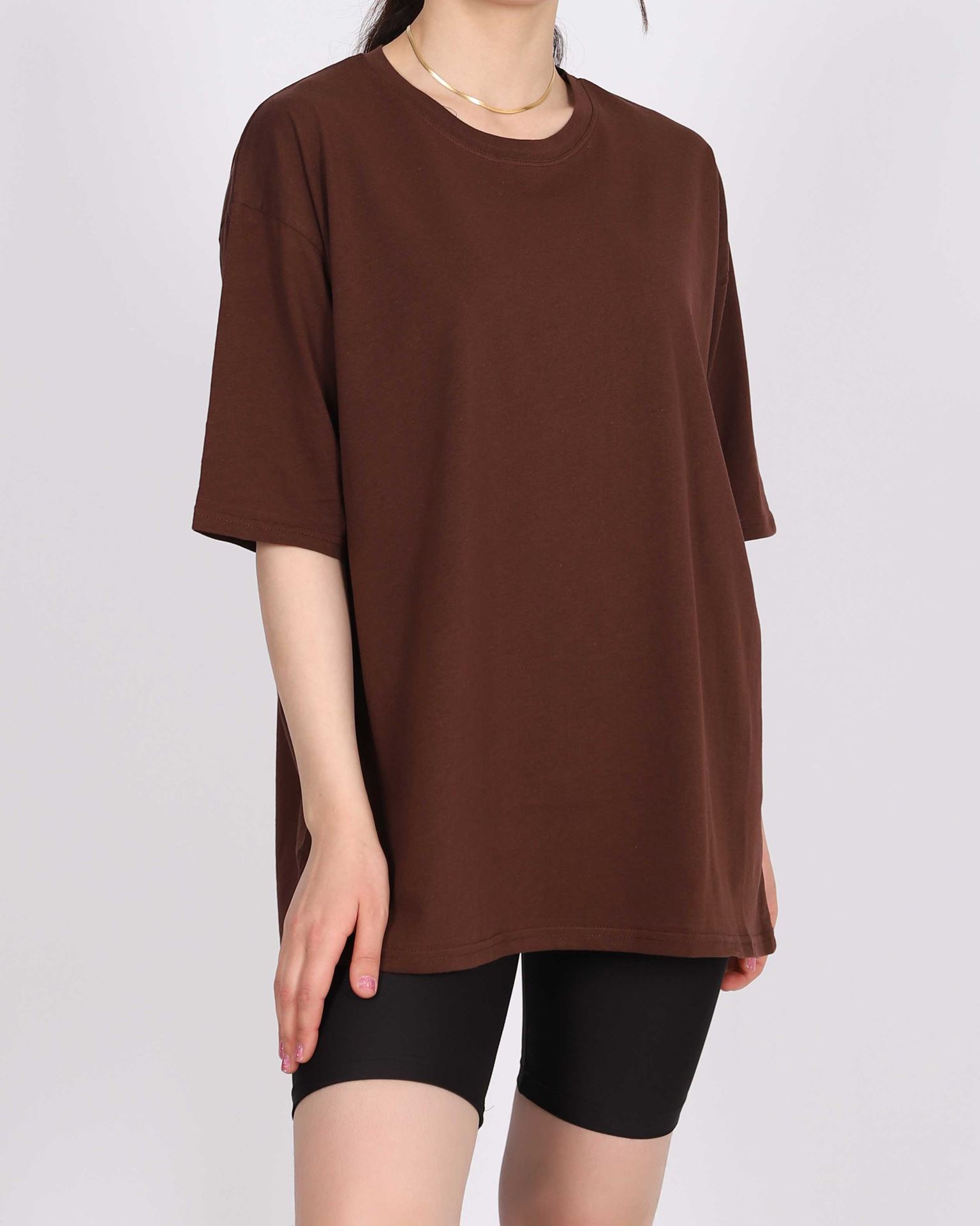 Kahverengi Oversize T-shirt TSH302