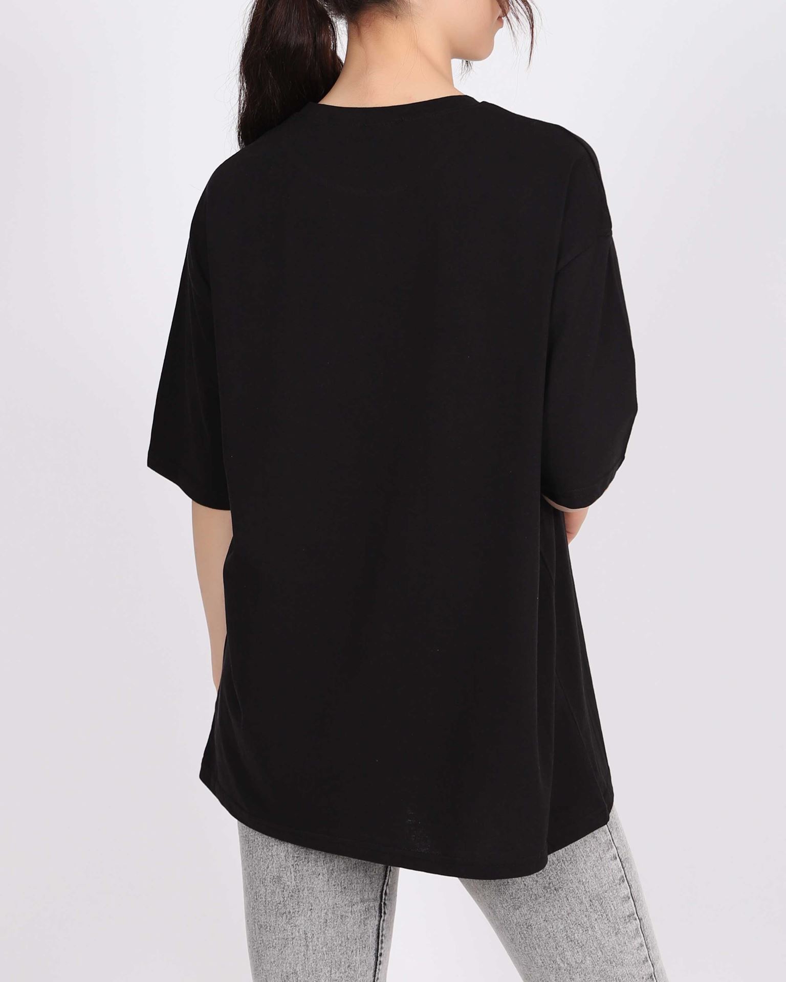 Siyah Oversize T-shirt TSH307