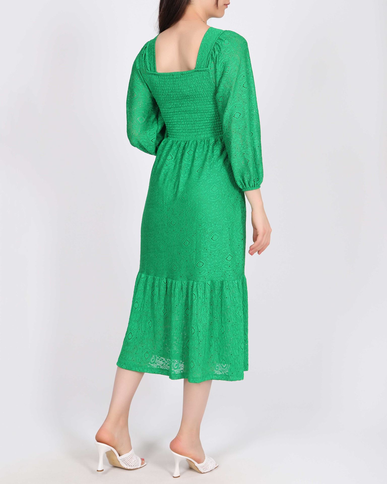 Yeşil Gipeli Elbise ELB876