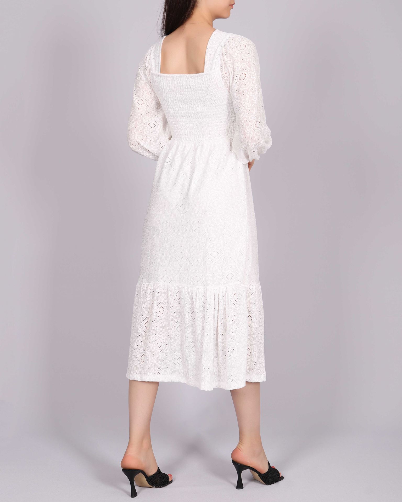 Beyaz Gipeli Elbise ELB901
