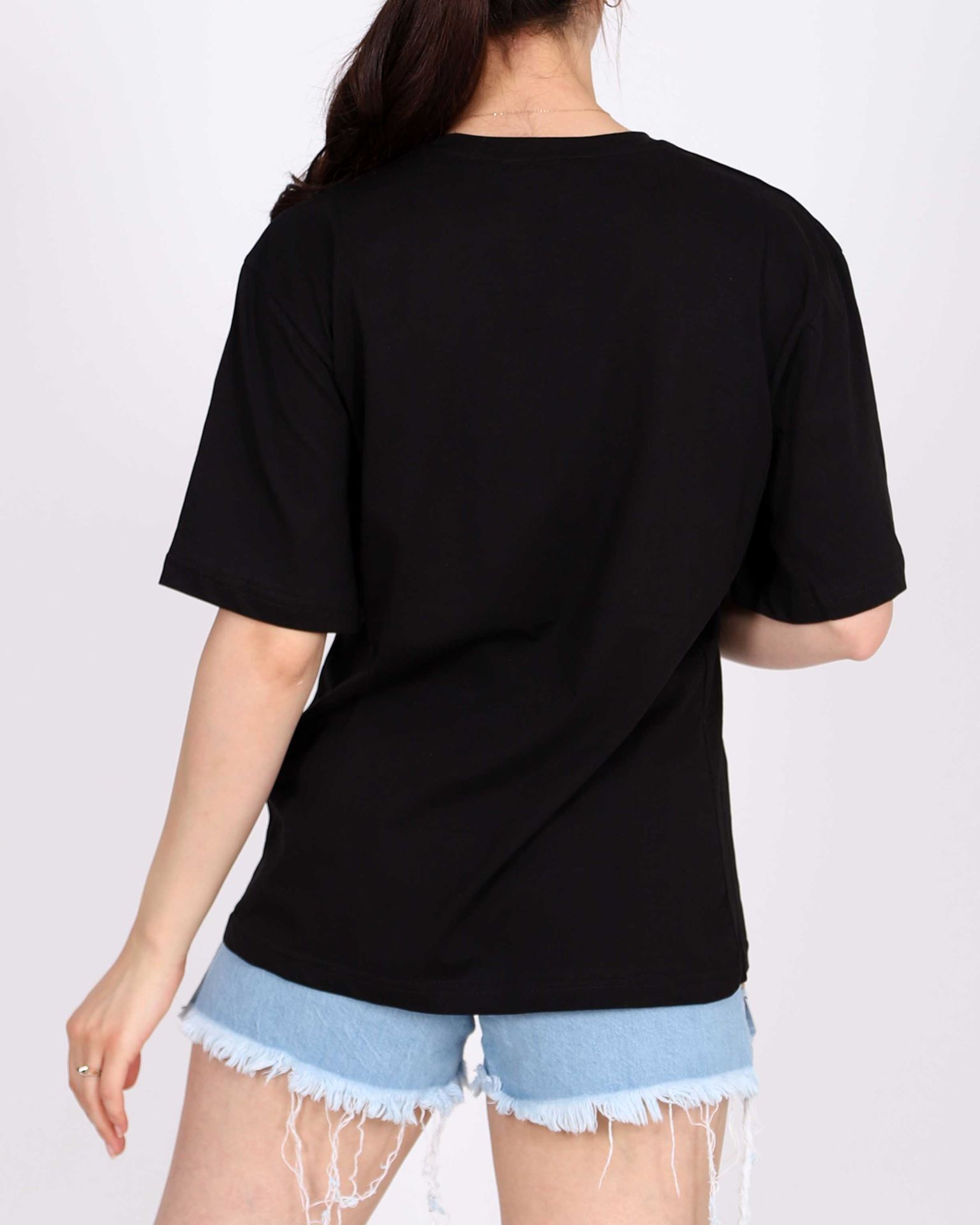 Siyah Nakışlı T-shirt TSH316