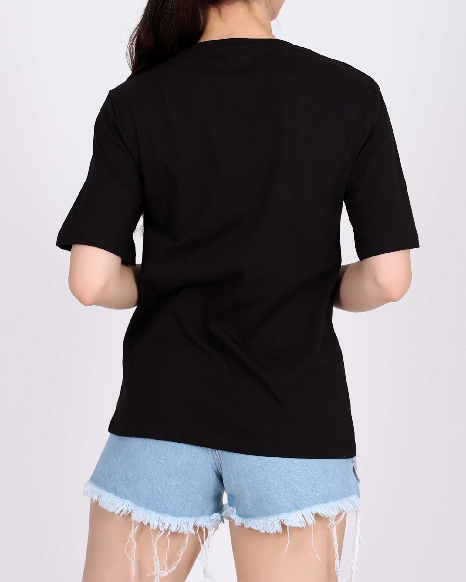 Siyah Baskılı T-shirt TSH317