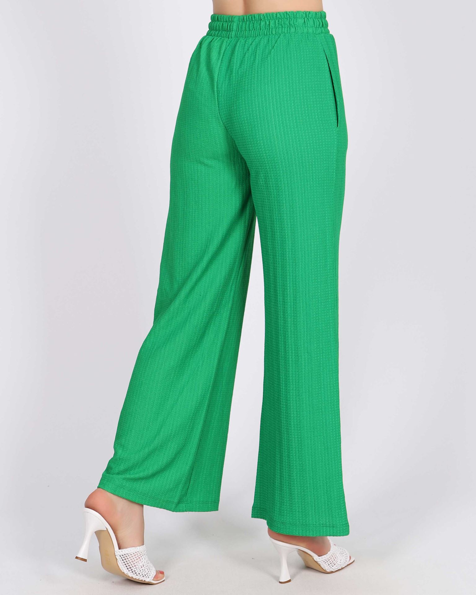 Yeşil Krinkıl Kumaş Pantolon PNT433