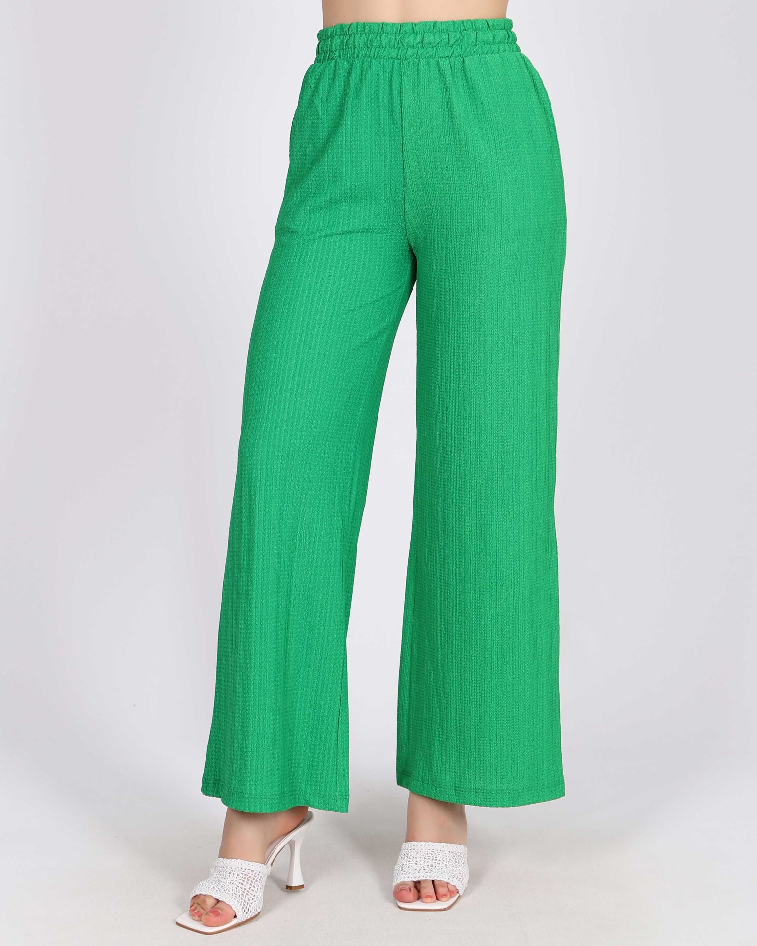 Yeşil Krinkıl Kumaş Pantolon PNT433