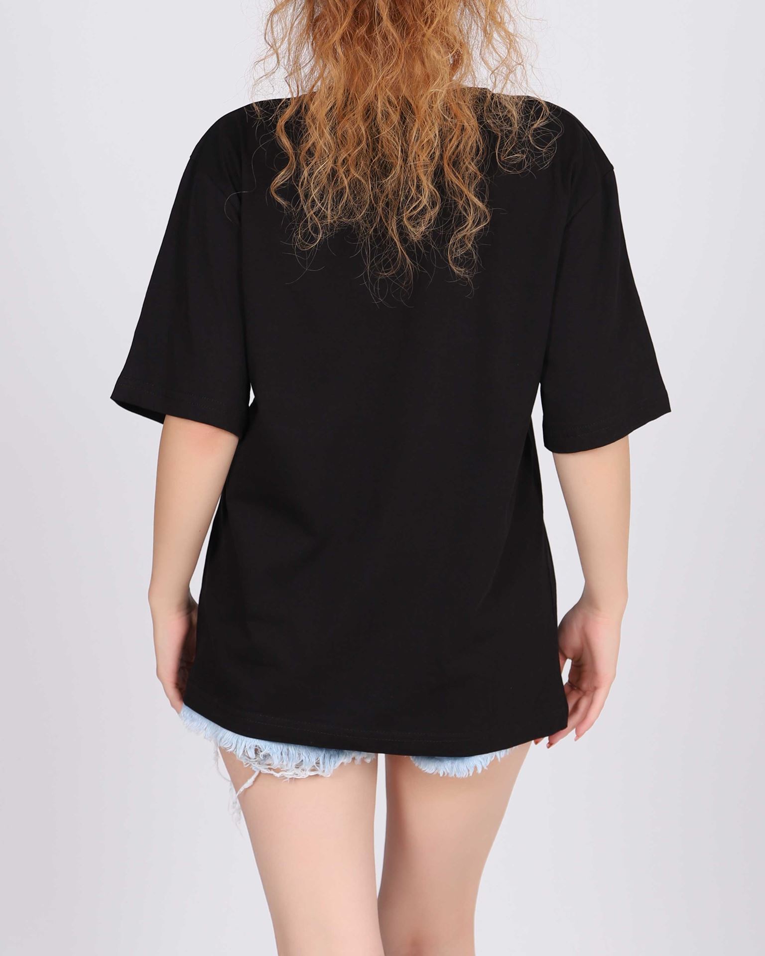 Siyah Nakışlı T-shirt TSH325
