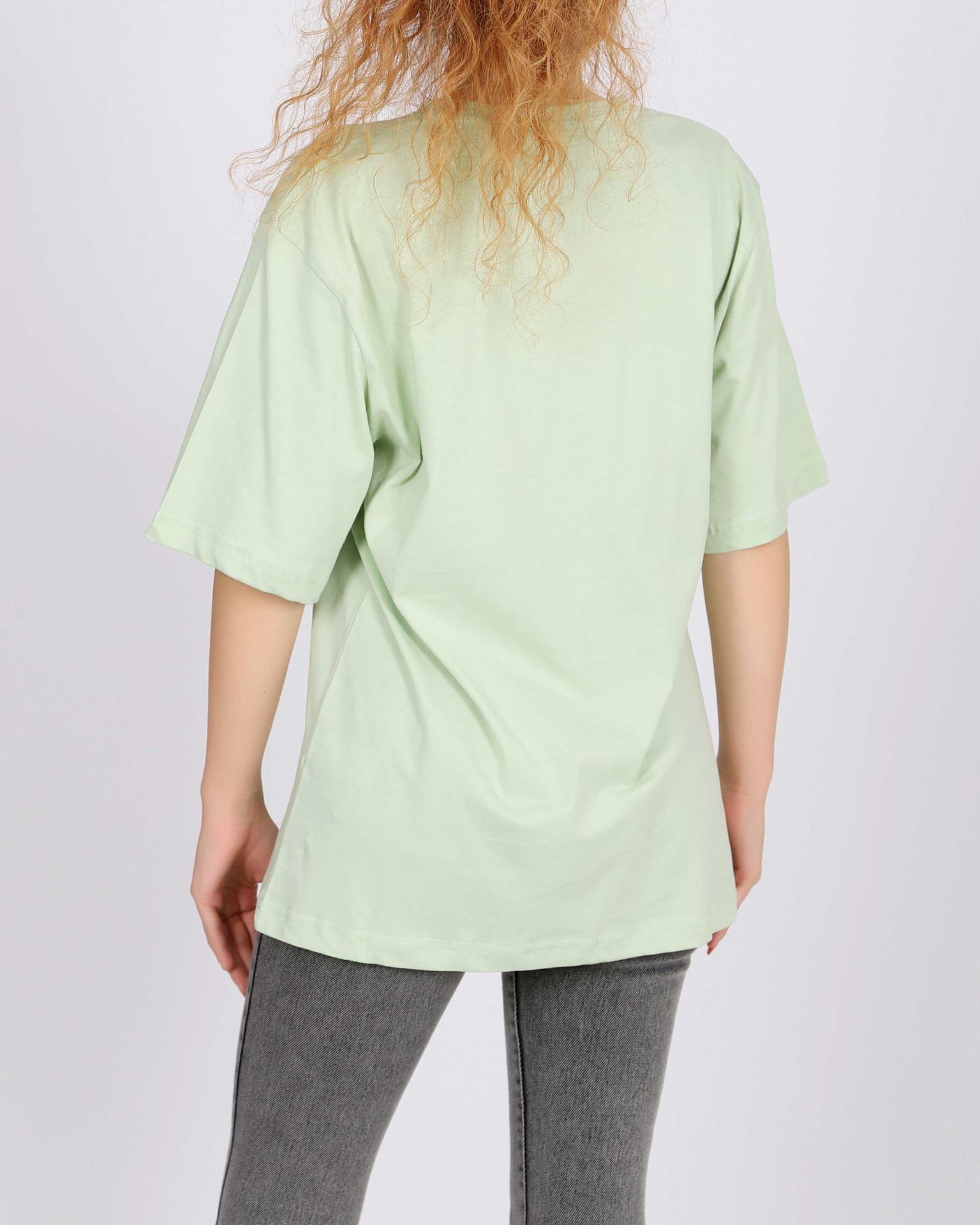 Su Yeşili Nakışlı T-shirt TSH341