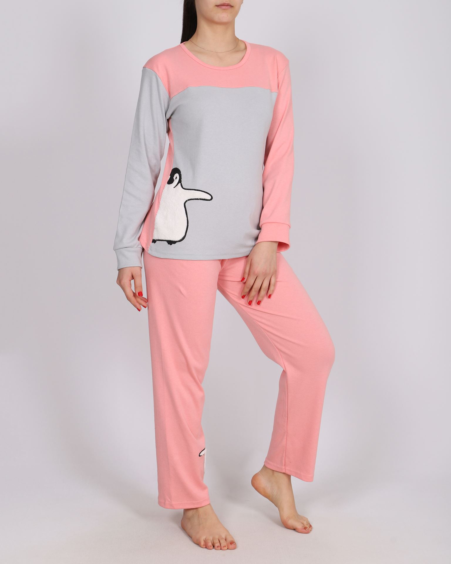 Pudra Nakışlı Pijama Takımı PJM1604
