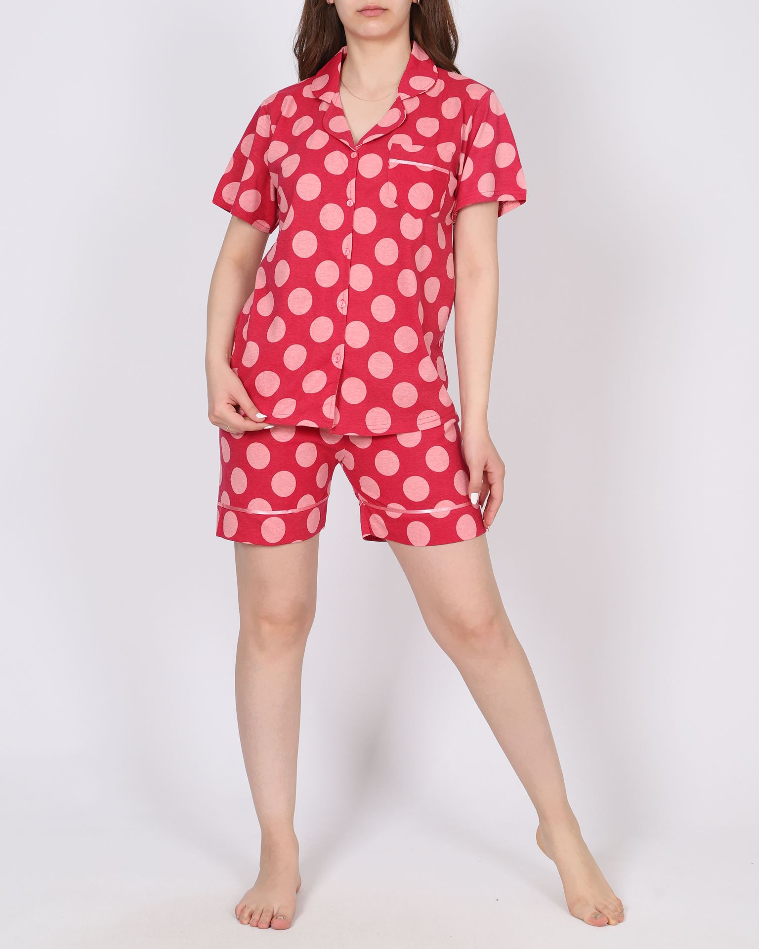 Puantiyeli Şortlu Pijama Takımı PJM1633
