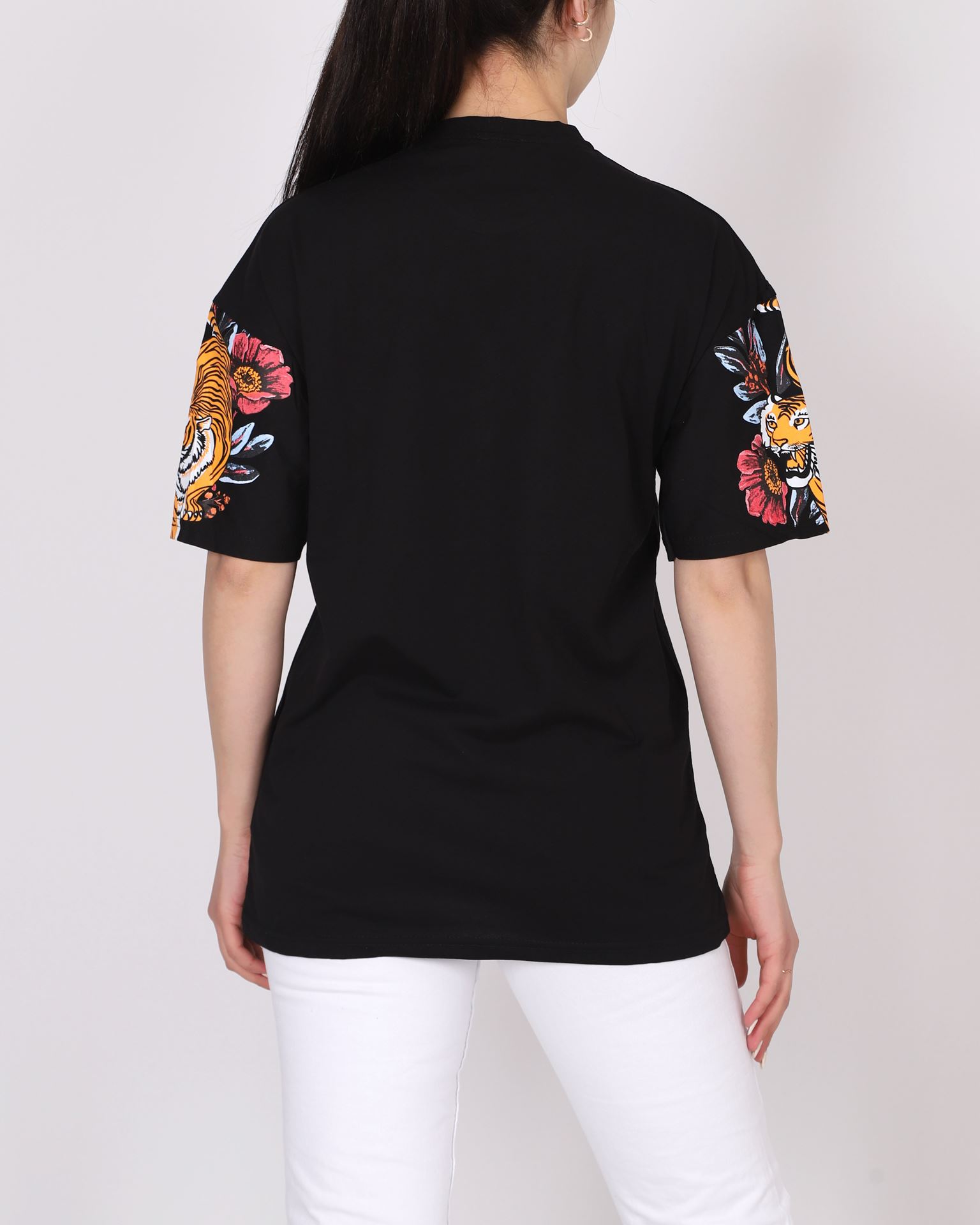 Siyah Oversize Baskılı T-shirt TSH357