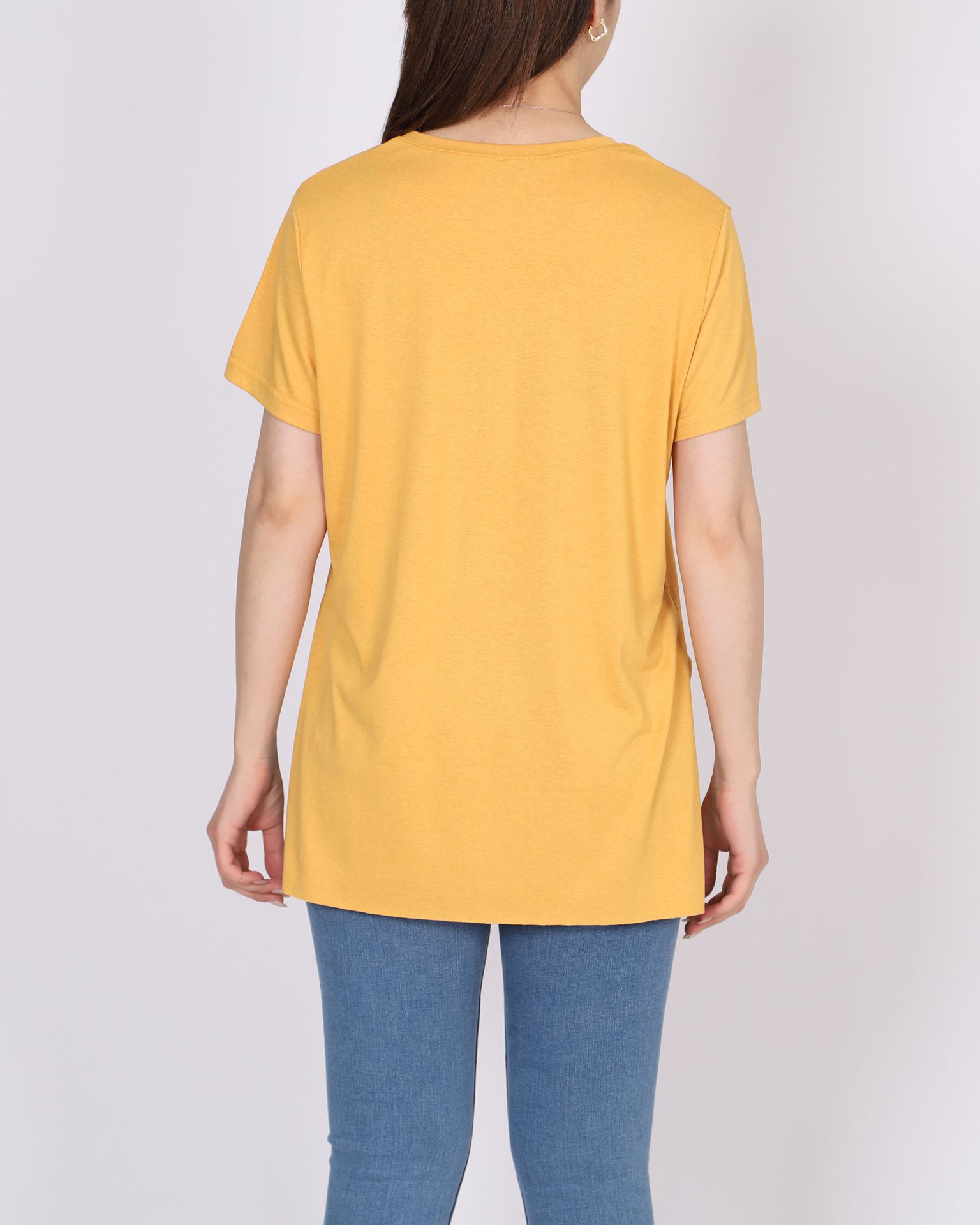Hardal Yandan Yırtmaçlı T-shirt TSH370