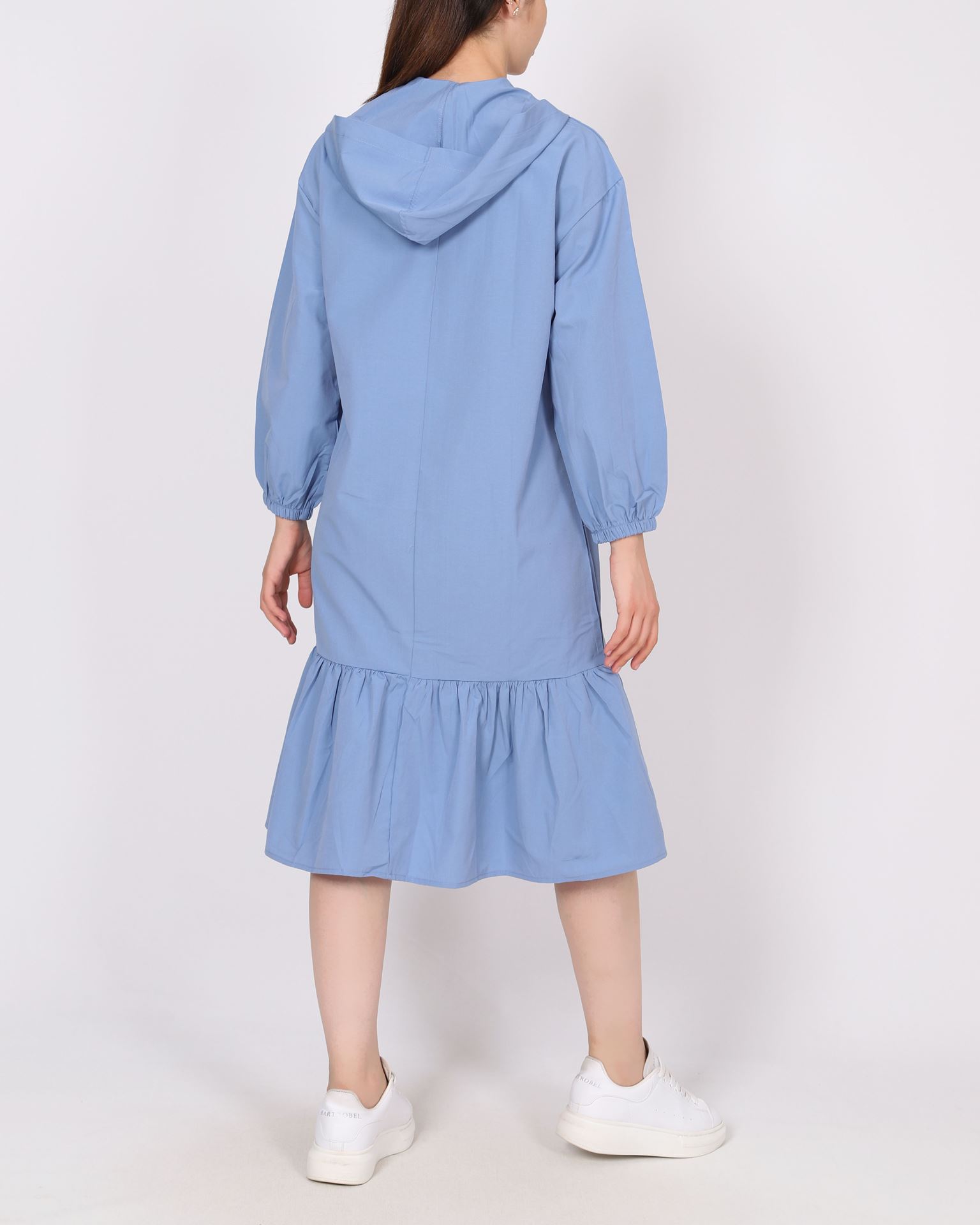 Mavi Kapüşonlu Elbise ELB1039