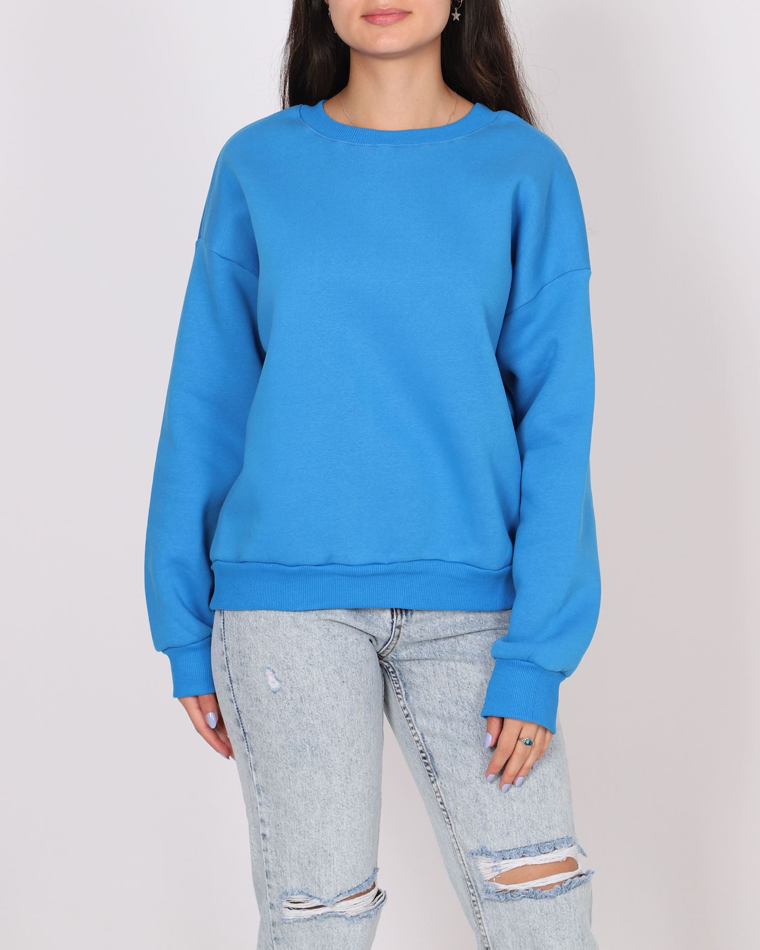 Mavi Üç İplik Şardonlu Sweatshirt SWT998