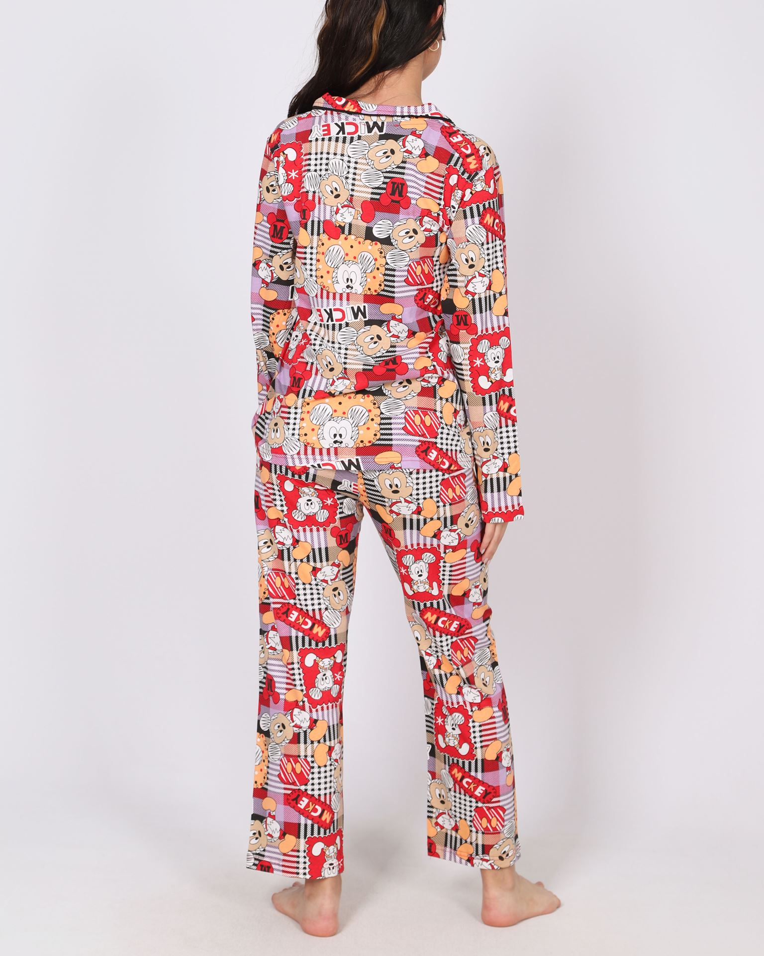 Kırmızı Düğmeli Pijama Takımı PJM1830