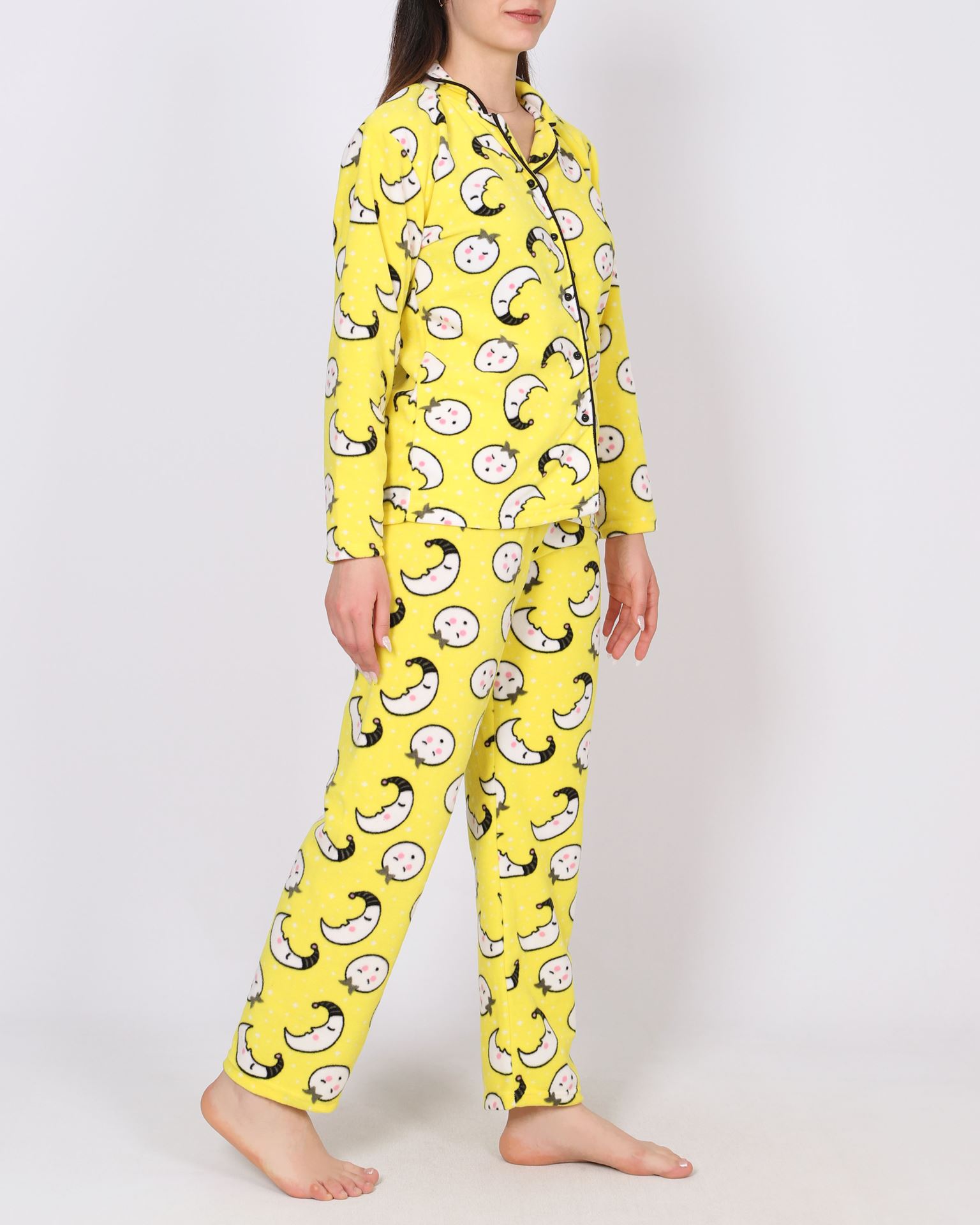 Sarı Polar Pijama Takımı PJM1849