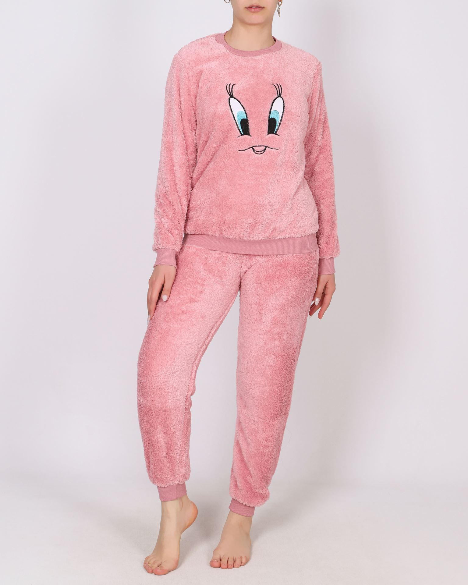 Pudra Nakışlı Welsoft Pijama Takımı PJM1861