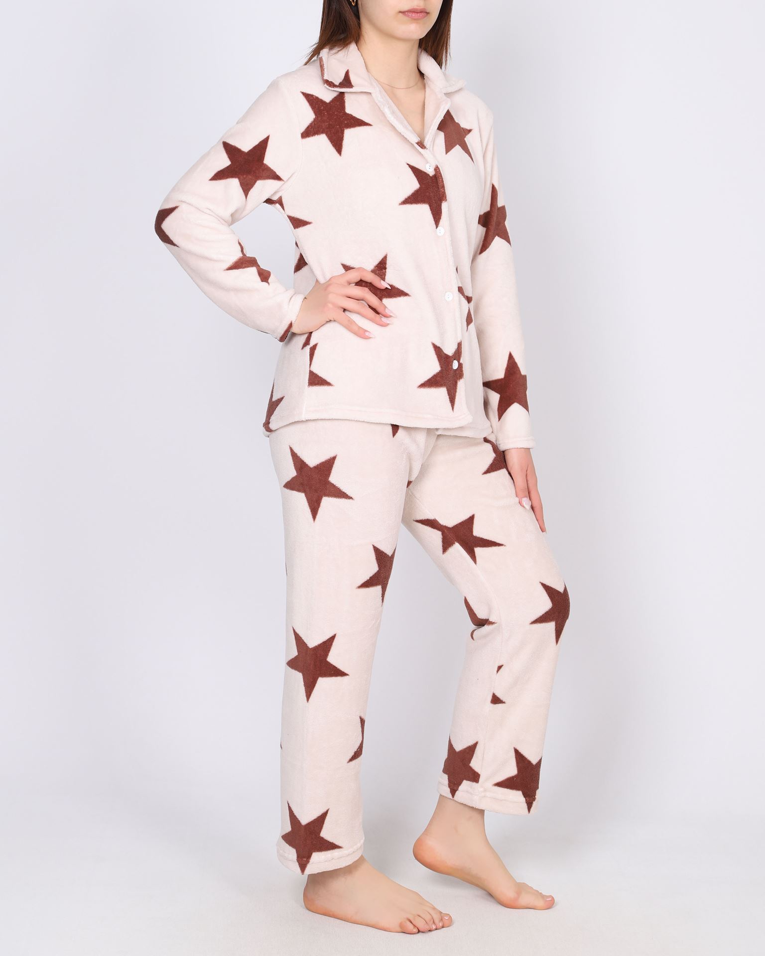 Ekru WellSoft Pijama Takımı PJM1868