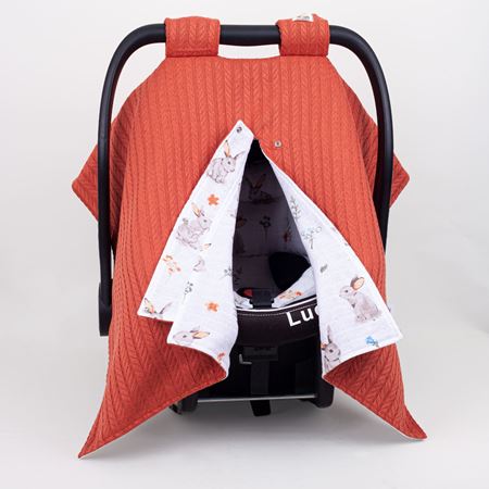 Kışlık Puset Örtüsü ve Minderi Tavşan Desen BEC006