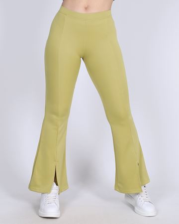 Fıstık Yeşili İspanyol Paça Yırtmaçlı Tayt TYT266