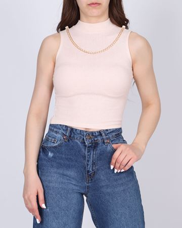 Pudra Kolye Tasarımlı Bluz BLZ357