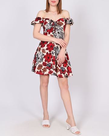 Madonna Yaka Desenli Elbise ELB982