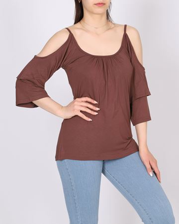 Kahverengi Askılı Bluz BLZ389