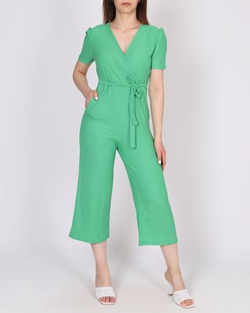 Yeşil Kruvaze Yaka Tulum TLM498