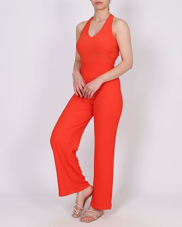 Turuncu Boyun Bağlamalı Tulum TLM522