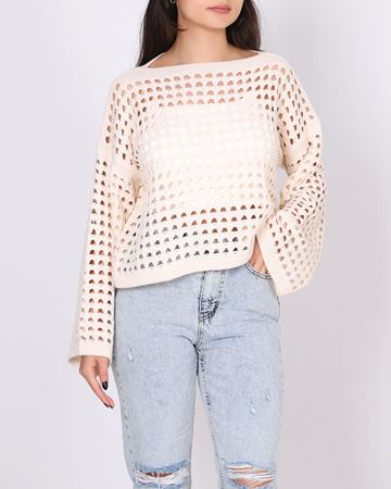 Krem Ajurlu Triko Bluz BLZ468