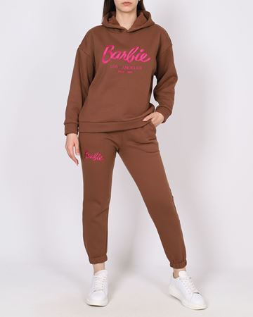 Kahverengi Nakışlı Şardonlu Eşofman Takımı TKM2601