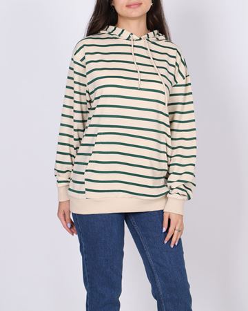 Yeşil Çizgili Kapüşonlu Sweat SWT1004
