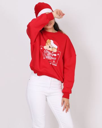 Kırmızı Şapkalı Noel Sweat SWT1030