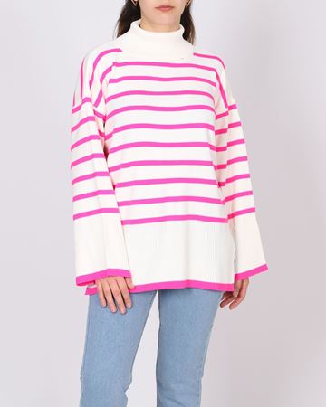 Fuşya Boğazlı Yırtmaçlı Kazak KZK633