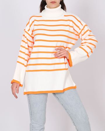 Turuncu Boğazlı Yırtmaçlı Kazak KZK635