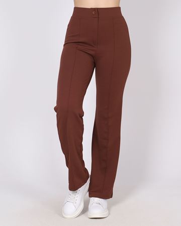 Kahverengi Çimalı Palazzo Pantolon PNT779