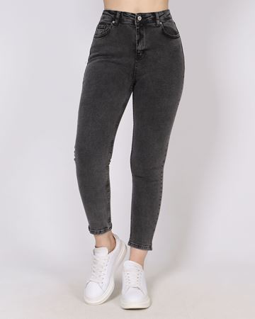 Füme Kar Yıkama Yüksek Bel Slimfit Jean PNT782