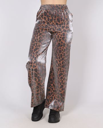 Kahverengi Parlak Kumaş Saten Pantolon PNT786